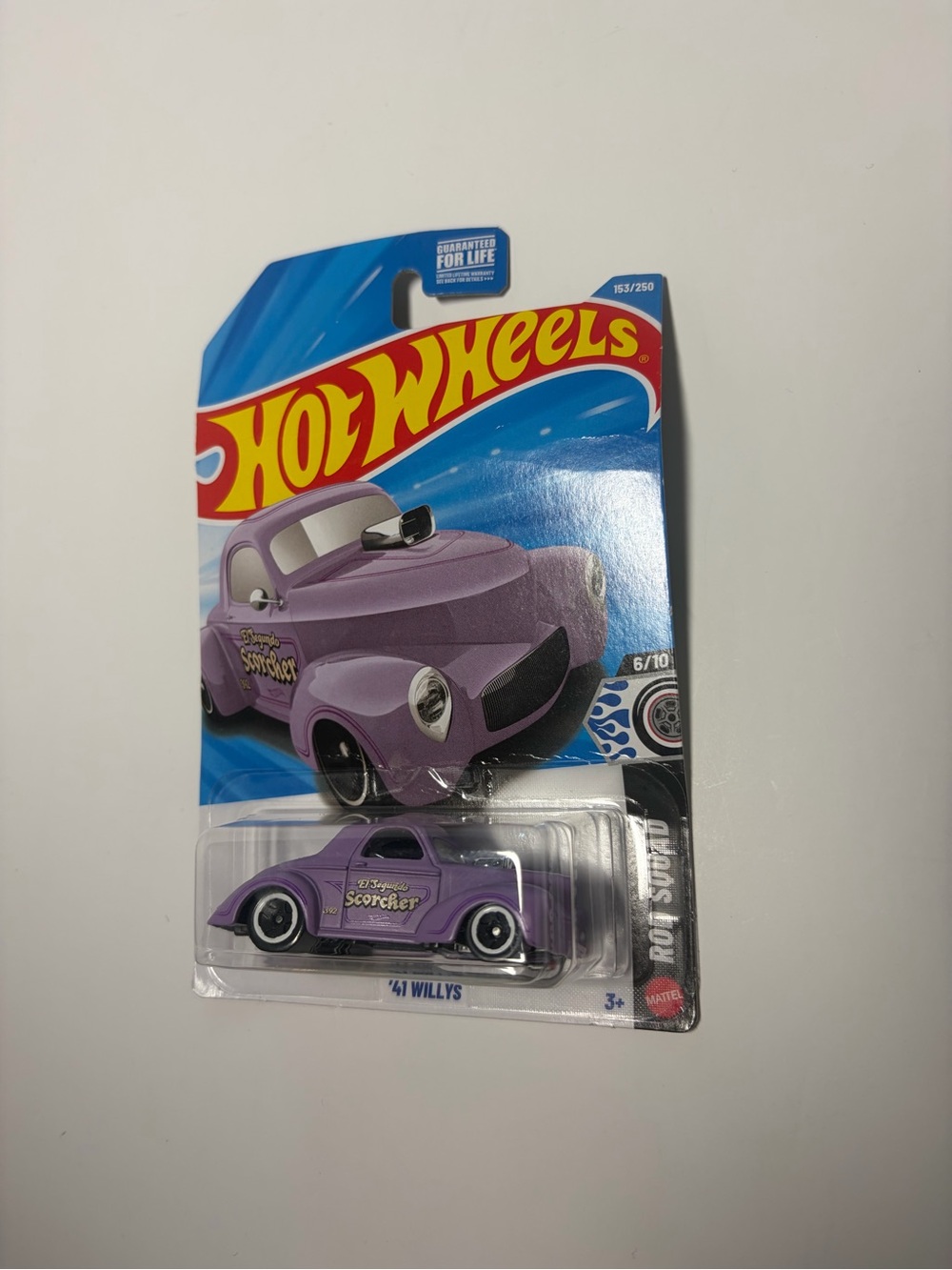 Unopened Mattel Hot Wheels Purple '41 Willys Scorcher Die-Cast Car